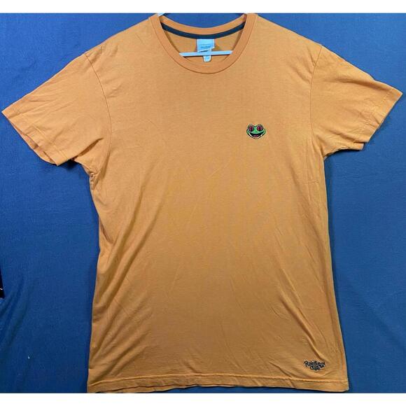 Vintage VTG Y2K 90s Souvenir RainForest Cafe Frog Logo Orange Shirt Sz XLarge - Picture 2 of 9